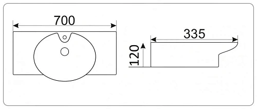 Раковина CeramaLux STR4280C накладная/подвесная, белый Раковина CeramaLux STR4280C накладная/подвесная, белый