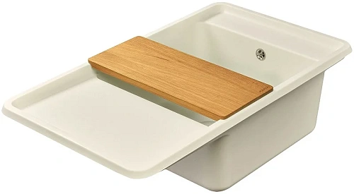 Кухонная мойка Aquaton Беллис 87 1A724832BS240 из литого мрамора, жемчуг Кухонная мойка Aquaton Беллис 87 1A724832BS240 из литого мрамора, жемчуг