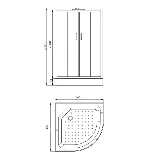 Душевая кабина Parly EF931 900x900 профиль белый, стекло матовое Душевая кабина Parly EF931 900x900 профиль белый, стекло матовое