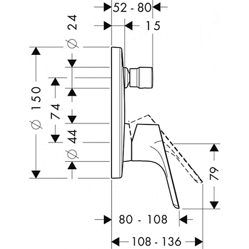 Смеситель для ванны hansgrohe Focus E2 31945000 Смеситель для ванны hansgrohe Focus E2 31945000