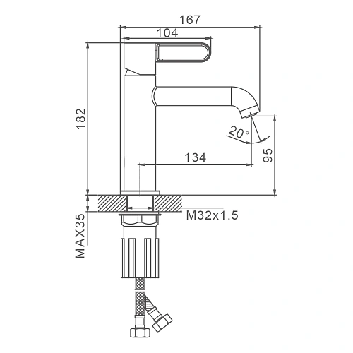 Смеситель для раковины Splenka S03.10.23, золото Смеситель для раковины Splenka S03.10.23, золото