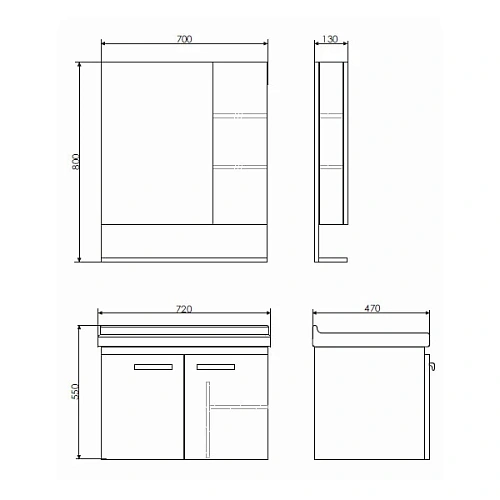 Зеркальный шкаф Comforty Рига-70 00004142212 дуб сонома Зеркальный шкаф Comforty Рига-70 00004142212 дуб сонома