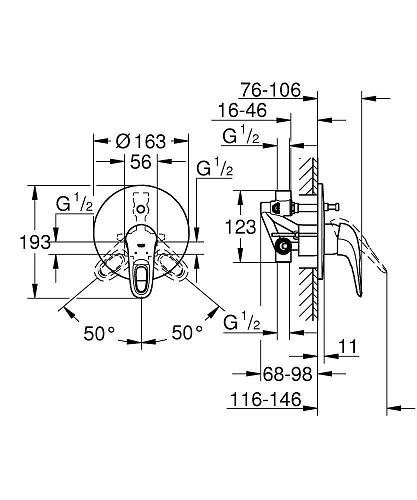 Смеситель для ванны GROHE Eurostyle new (внешняя и встраиваемая части), хром (33637003) Смеситель для ванны GROHE Eurostyle new (внешняя и встраиваемая части), хром (33637003)
