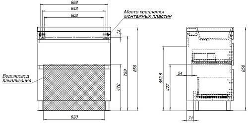 Тумба под раковину Aquanet Нота New 75 00344143 дуб светлый Тумба под раковину Aquanet Нота New 75 00344143 дуб светлый