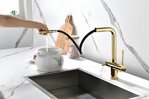 Смеситель для кухни Paulmark SERPENTINE золото Se213222-G Смеситель для кухни Paulmark SERPENTINE золото Se213222-G