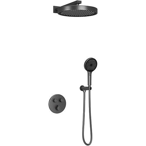 Душевая система Sancos Space SC3006GMG встраиваемый с термостатом, вороненая сталь Душевая система Sancos Space SC3006GMG встраиваемый с термостатом, вороненая сталь