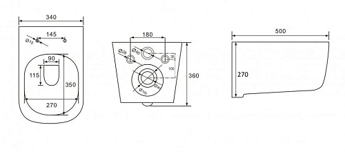 Унитаз подвесной CeramaLux B2341 с сиденьем Унитаз подвесной CeramaLux B2341 с сиденьем