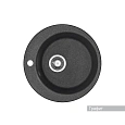 Кухонная мойка Aquaton Иверия 1A711032IV210 из литого мрамора, круглая, графит Кухонная мойка Aquaton Иверия 1A711032IV210 из литого мрамора, круглая, графит