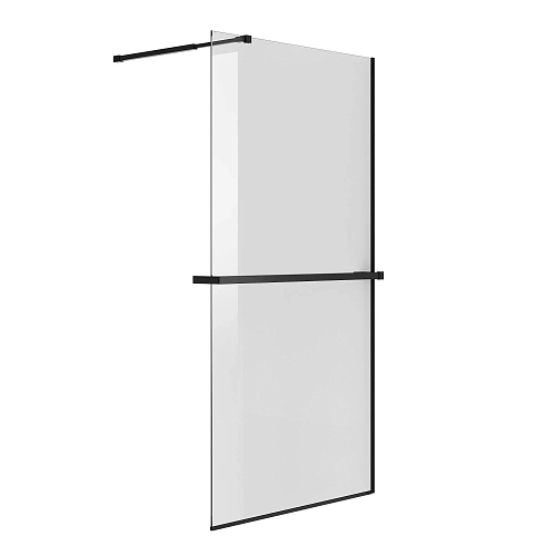 Душевая перегородка Niagara Nova NG-670-90ВLACK (90x195) черный матовый, стекло прозрачное Душевая перегородка Niagara Nova NG-670-90ВLACK (90x195) черный матовый, стекло прозрачное