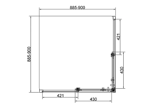 Душевой уголок Vincea Slim VSS-4SL900CLBN, 900x900, брашированный никель, стекло прозрачное Душевой уголок Vincea Slim VSS-4SL900CLBN, 900x900, брашированный никель, стекло прозрачное