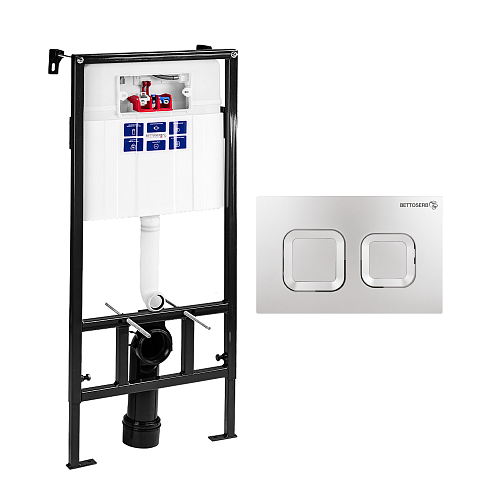 Инсталляция для унитаза BETTOSERB SAVA FIX SLIM SET40006470 с клавишей смыва SMART белый Инсталляция для унитаза BETTOSERB SAVA FIX SLIM SET40006470 с клавишей смыва SMART белый