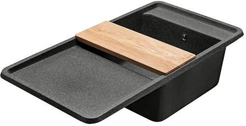 Кухонная мойка Aquaton Беллис 97 1A725132BS210 из литого мрамора, графит Кухонная мойка Aquaton Беллис 97 1A725132BS210 из литого мрамора, графит