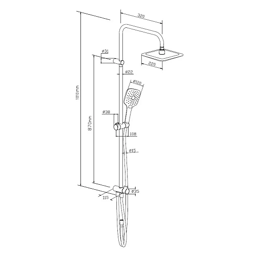 Душевая система Damixa Eclipse 931000200 Душевая система Damixa Eclipse 931000200