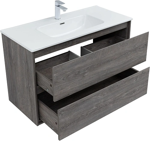 Тумба под раковину Aquanet Милан 100 дуб рошелье 00336375 подвесная Тумба под раковину Aquanet Милан 100 дуб рошелье 00336375 подвесная