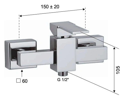 Смеситель для душа Remer Qubika Q31 Смеситель для душа Remer Qubika Q31