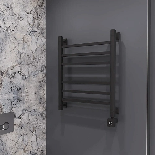 Полотенцесушитель электрический EWRIKA Деметра LP 60х50, матовый черный R 536161 Полотенцесушитель электрический EWRIKA Деметра LP 60х50, матовый черный R 536161
