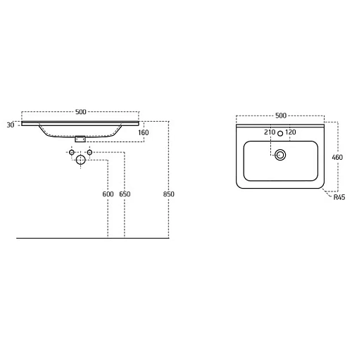 Тумба с раковиной Aquanet Эмбер 50 00332506 черный матовый Тумба с раковиной Aquanet Эмбер 50 00332506 черный матовый