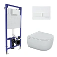 Комплект инсталляции BERGES NOVUM с клавишей смыва белая L1, унитазом Ego Rimless и сиденьем Okus Slim SO 043309 Комплект инсталляции BERGES NOVUM с клавишей смыва белая L1, унитазом Ego Rimless и сиденьем Okus Slim SO 043309