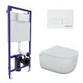 Комплект инсталляции BERGES NOVUM с клавишей смыва белая L1, унитазом Ego Rimless и сиденьем Okus Slim SO 043309 Комплект инсталляции BERGES NOVUM с клавишей смыва белая L1, унитазом Ego Rimless и сиденьем Okus Slim SO 043309