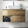 Тумба с раковиной STWORKI Карлстад 90 дуб рустикальный, простоун беж 425511 Тумба с раковиной STWORKI Карлстад 90 дуб рустикальный, простоун беж 425511