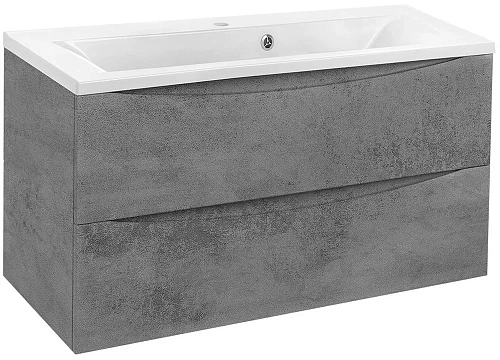 Тумба под раковину Vincea Mia 900 подвесная, 2 выкатных ящика soft close, Beton VMC-2MA900BT Тумба под раковину Vincea Mia 900 подвесная, 2 выкатных ящика soft close, Beton VMC-2MA900BT