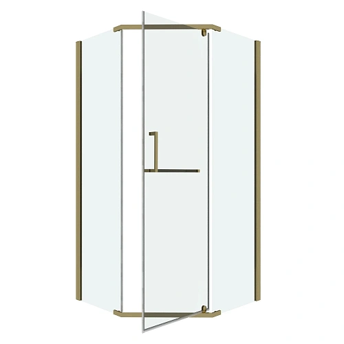 Душевой уголок GROSSMAN Pragma 302.K33.03.1010.32.00 (100x100x195) трапеция,распашн,золото сатин,стекло прозр Душевой уголок GROSSMAN Pragma 302.K33.03.1010.32.00 (100x100x195) трапеция,распашн,золото сатин,стекло прозр