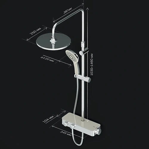 Душевая система AM.PM Inspire V2.0 F0750A400 с термостатом, d 250 мм Душевая система AM.PM Inspire V2.0 F0750A400 с термостатом, d 250 мм