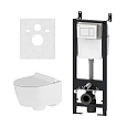 Комплект унитаза Damixa Jupiter DX77.IS10101.1700 с инсталляцией, сиденьем микролифт и белой клавише Комплект унитаза Damixa Jupiter DX77.IS10101.1700 с инсталляцией, сиденьем микролифт и белой клавише