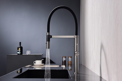 Смеситель для кухни Paulmark LEADER вороненая сталь Le214101-GM Смеситель для кухни Paulmark LEADER вороненая сталь Le214101-GM