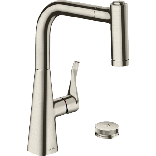 Смеситель для кухни Hansgrohe Metris Select M71 на 2 отверстия, 220, с вытяжным душем, 2jet, sBox 73805800. Смеситель для кухни Hansgrohe Metris Select M71 на 2 отверстия, 220, с вытяжным душем, 2jet, sBox 73805800.