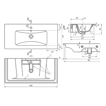 Раковина MYJOYS Эйфория-100 Раковина MYJOYS Эйфория-100
