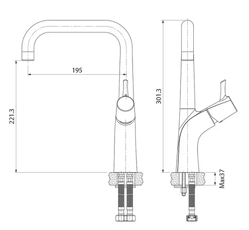 Смеситель для кухни Iddis Kitchen Line K07SB0Li05 хром Смеситель для кухни Iddis Kitchen Line K07SB0Li05 хром