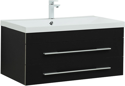 Тумба под раковину Aquanet Верона 90 New черный матовый 00272429 Тумба под раковину Aquanet Верона 90 New черный матовый 00272429