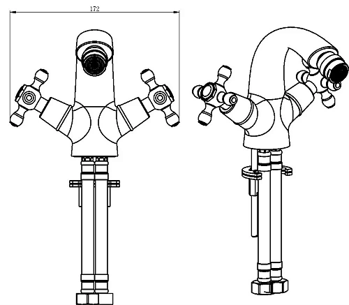 Смеситель для биде Boheme CRYSTAL 316-CRST Бронза Смеситель для биде Boheme CRYSTAL 316-CRST Бронза