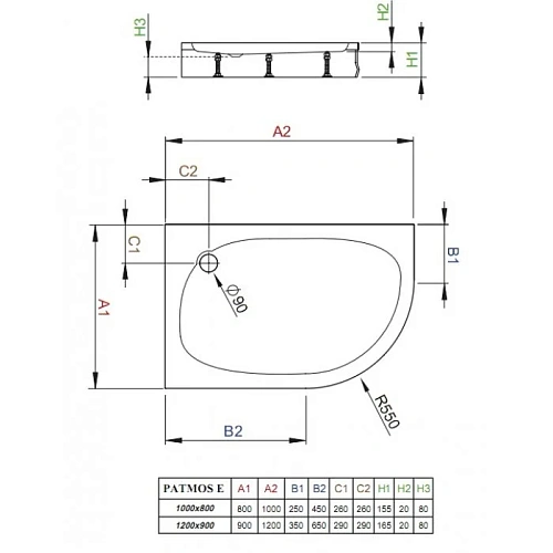 Душевой поддон Radaway Patmos E 4P81155-03P 100x80 R Душевой поддон Radaway Patmos E 4P81155-03P 100x80 R
