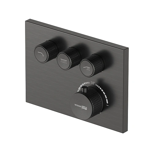 Смеситель для душа WasserKRAFT Wiese 8458 Thermo термостатический оружейная сталь Смеситель для душа WasserKRAFT Wiese 8458 Thermo термостатический оружейная сталь