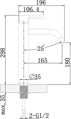 Смеситель для раковины STWORKI Ольборг OL-06SV черный 550008 Смеситель для раковины STWORKI Ольборг OL-06SV черный 550008