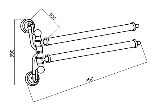 Полотенцедержатель Boheme Medici двойной 10616 Полотенцедержатель Boheme Medici двойной 10616
