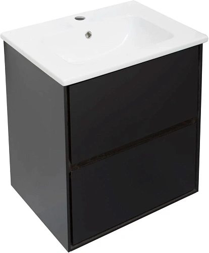Тумба под раковину Aquanet Милан 60 черный глянец 00269306 Тумба под раковину Aquanet Милан 60 черный глянец 00269306