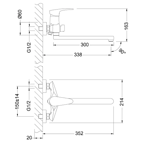 Смеситель для ванны Lemark Linara LM0451C универсальный, хром Смеситель для ванны Lemark Linara LM0451C универсальный, хром
