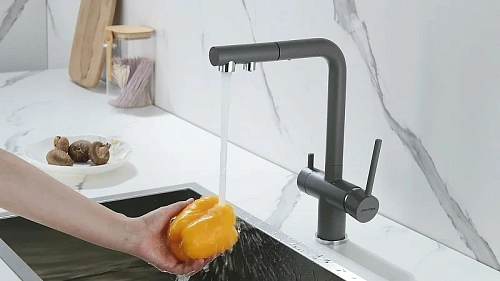 Смеситель для кухни Paulmark SERPENTINE серый металлик Se213222-GRM Смеситель для кухни Paulmark SERPENTINE серый металлик Se213222-GRM