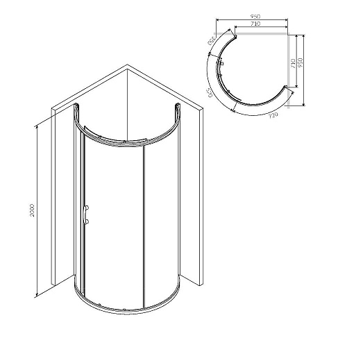 Душевой уголок AM.PM Like W83UG-333-095CG Round 95x95, стекло тонированное, профиль хром глянц, без по Душевой уголок AM.PM Like W83UG-333-095CG Round 95x95, стекло тонированное, профиль хром глянц, без по