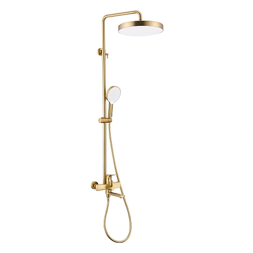 Душевая система Raglo R07.24.03 излив поворотный 20 см, сатин золотой Душевая система Raglo R07.24.03 излив поворотный 20 см, сатин золотой
