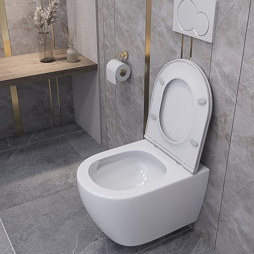 Унитаз подвесной Taliente Amato Esteso T3 AE65053 белый, с крышкой микролифт Унитаз подвесной Taliente Amato Esteso T3 AE65053 белый, с крышкой микролифт