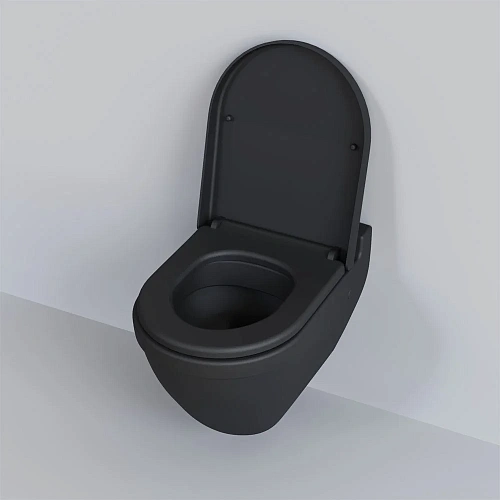 Крышка-сиденье Ambassador Nord 132T20201 (толстое) черное матовое Крышка-сиденье Ambassador Nord 132T20201 (толстое) черное матовое