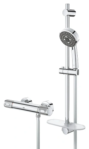 Смеситель для душа GROHE Precision Feel с душевым гарнитуром, хром (34791000) термостатитеский Смеситель для душа GROHE Precision Feel с душевым гарнитуром, хром (34791000) термостатитеский