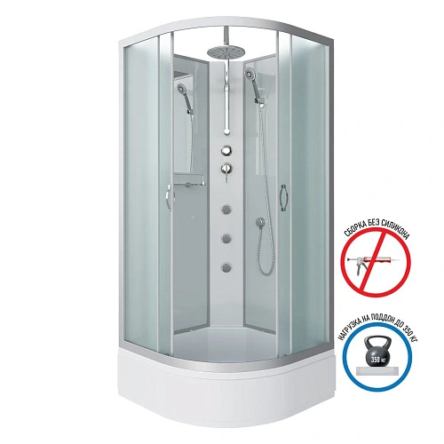 Душевая кабина Niagara Classic NG-3301-14BKTG (900х900х2100) средний поддон (26см) стекло матовое 33011424BKTG Душевая кабина Niagara Classic NG-3301-14BKTG (900х900х2100) средний поддон (26см) стекло матовое 33011424BKTG