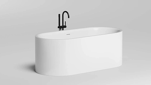 Ванна из искусственного камня Salini PERLA 170x80 1049201M интегрированный слив-перелив, донный клапан Click-Clack Ванна из искусственного камня Salini PERLA 170x80 1049201M интегрированный слив-перелив, донный клапан Click-Clack