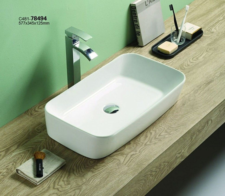 Раковина CeramaLux 78494 накладная, белый