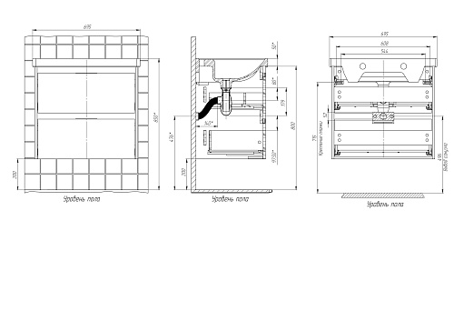 Тумба под раковину BRIZ Чикаго 70 см 241 03-18070-15 00 БТН, бетон Тумба под раковину BRIZ Чикаго 70 см 241 03-18070-15 00 БТН, бетон